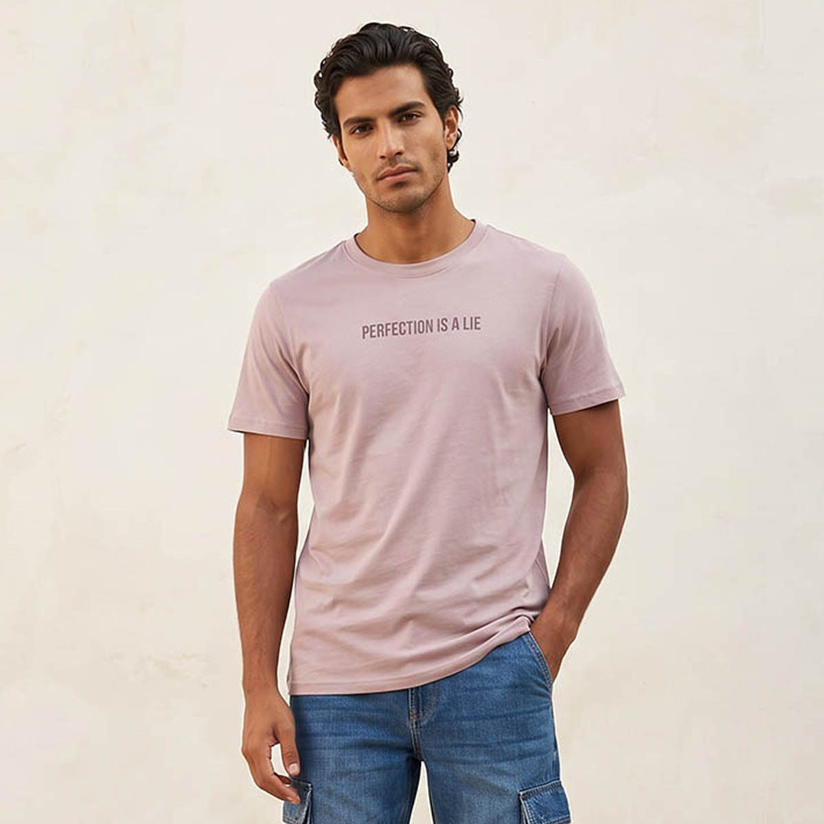 Splash Basic Slim Fit Crew Neck Slogan Print T-shirt-men-clothing-tshirtsandpolos-tshirts-image-1