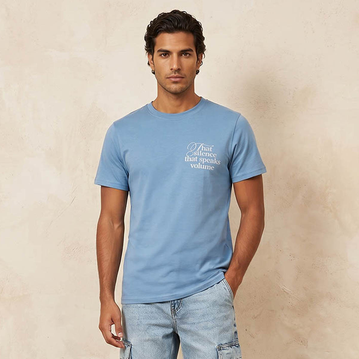 Splash Basic Slim Fit Crew Neck Slogan Print T-shirt-men-clothing-tshirtsandpolos-tshirts-image-1
