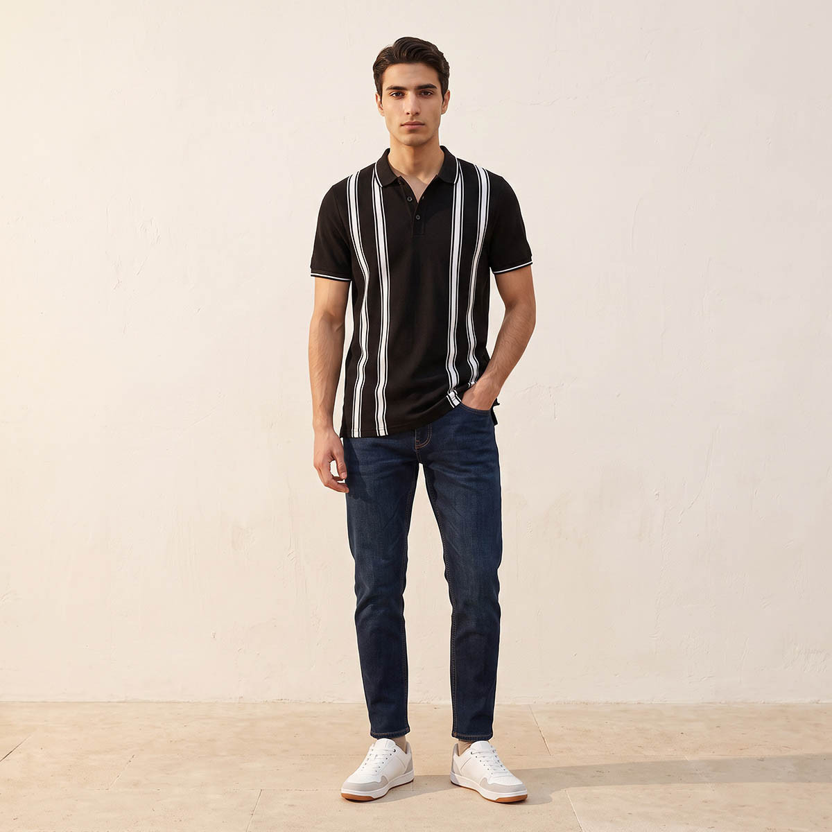 Splash Basic Short Sleeves Popcorn Textured Polo T-shirt-men-clothing-tshirtsandpolos-polos-image-3