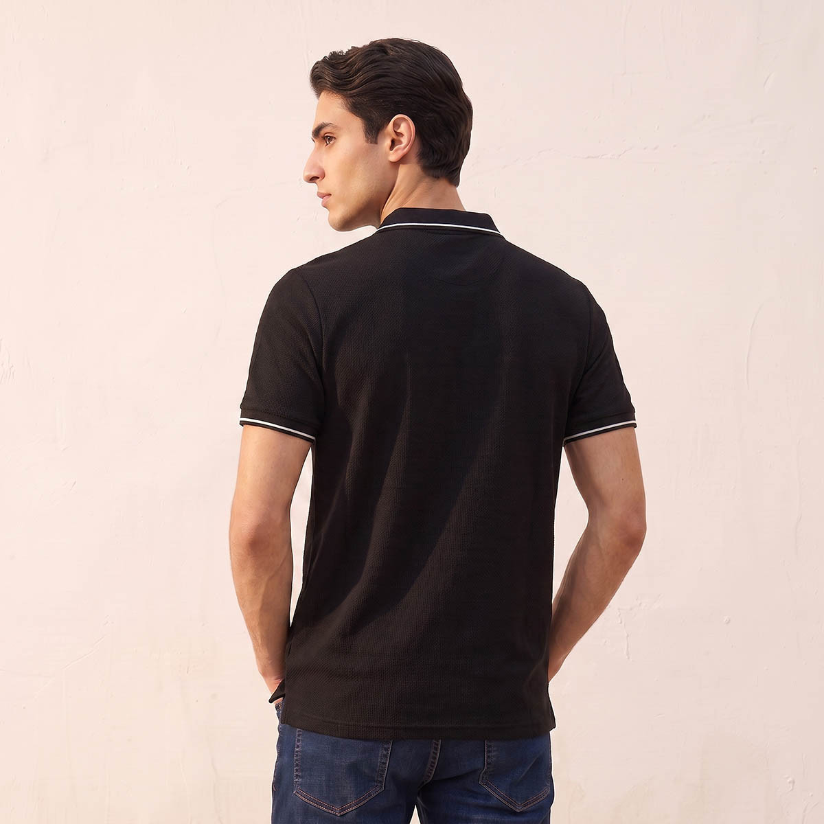 Splash Basic Short Sleeves Popcorn Textured Polo T-shirt-men-clothing-tshirtsandpolos-polos-image-4
