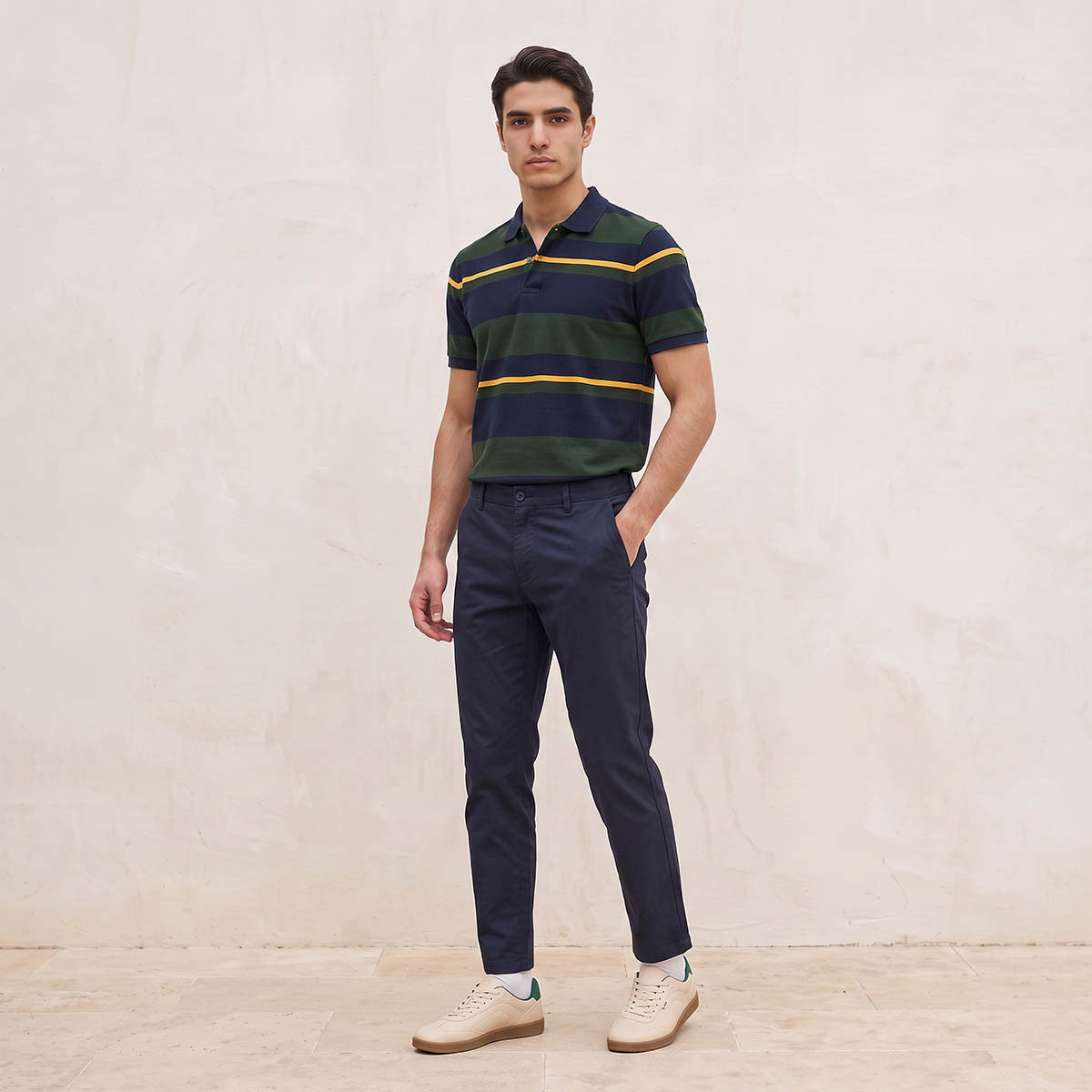 Splash Basic Short Sleeves Striped Pique Polo T-shirt-men-clothing-tshirtsandpolos-polos-image-3