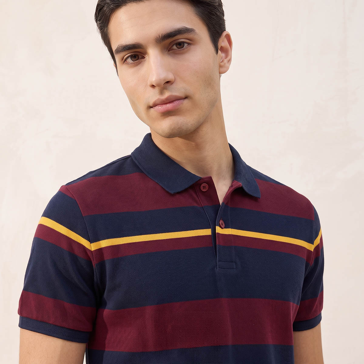 Splash Basic Short Sleeves Striped Pique Polo T-shirt-men-clothing-tshirtsandpolos-polos-image-5