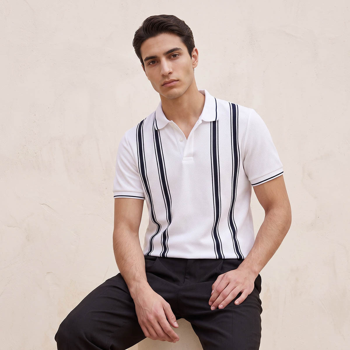Splash Basic Short Sleeves Popcorn Textured Polo T-shirt-men-clothing-tshirtsandpolos-polos-image-5