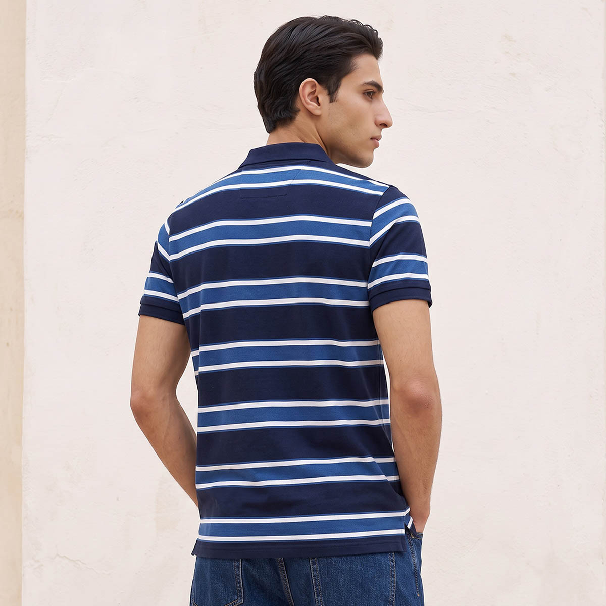 Splash Basic Short Sleeves Striped Pique Polo T-shirt-men-clothing-tshirtsandpolos-polos-image-4