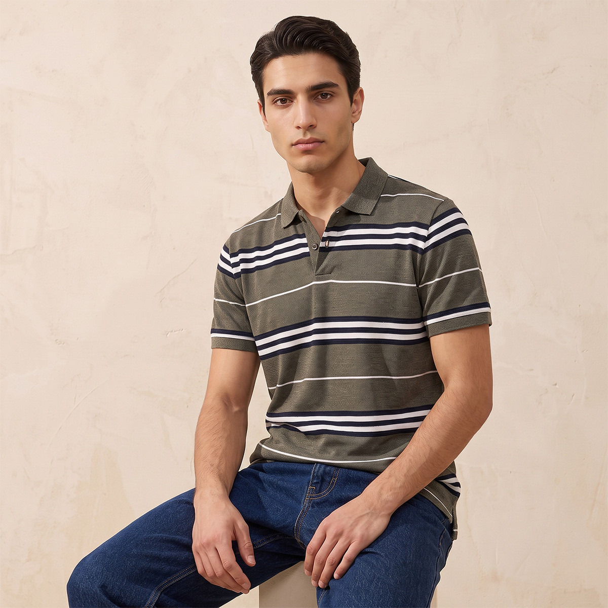 Splash Basic Short Sleeves Striped Polo T-shirt-men-clothing-tshirtsandpolos-polos-image-1