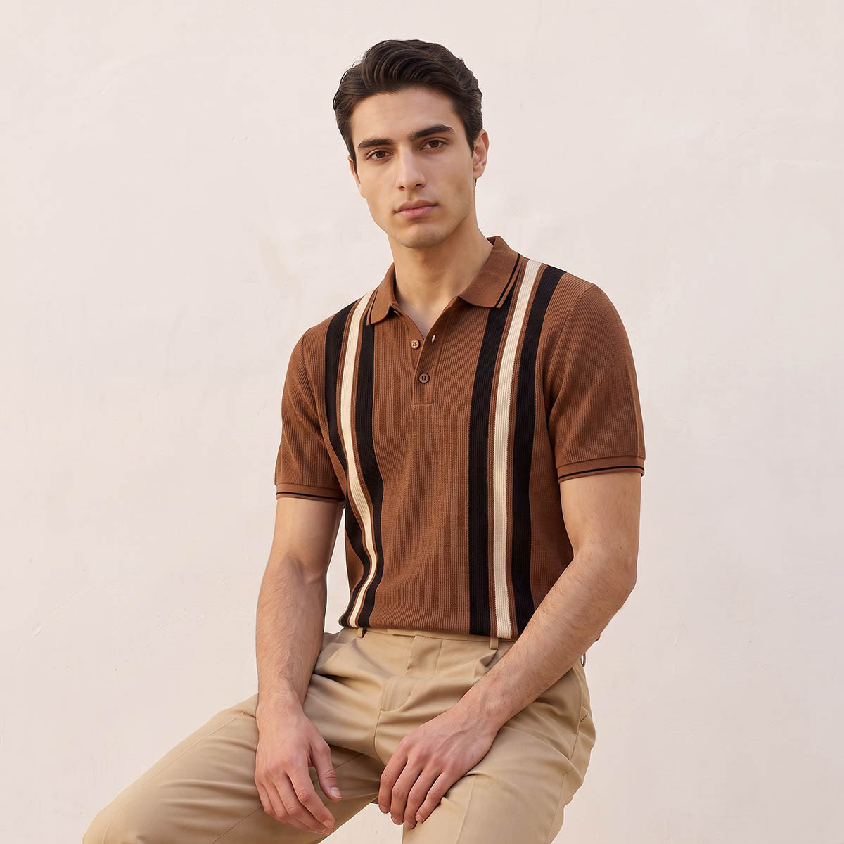 Splash Basic Short Sleeves Striped Ottoman Polo T-shirt-men-clothing-tshirtsandpolos-polos-image-1