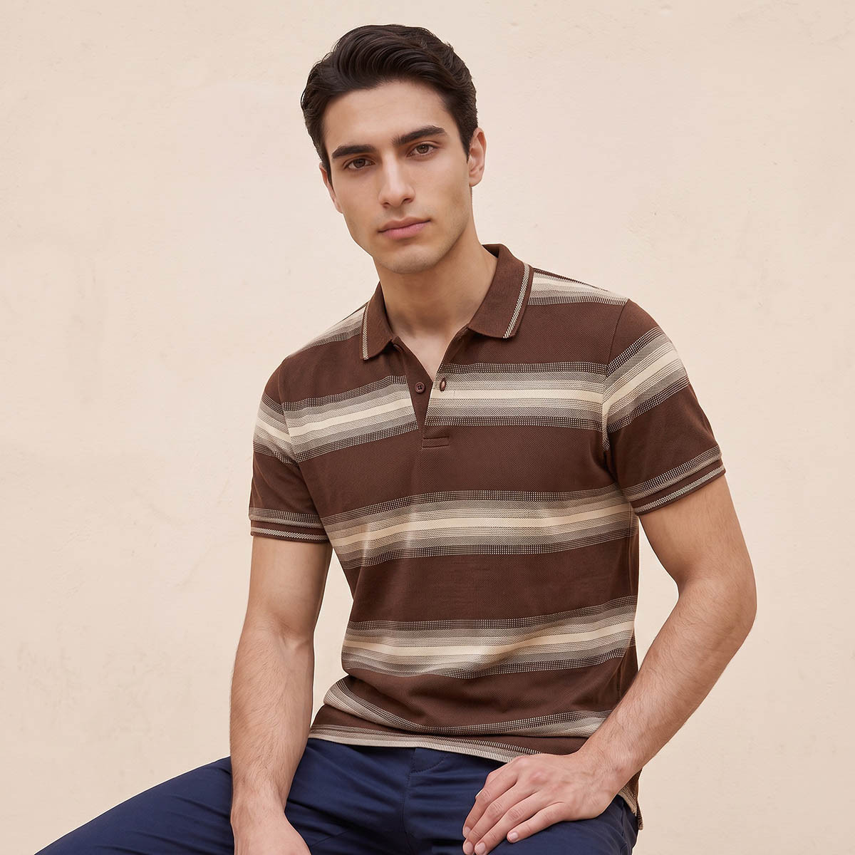 Splash Basic Short Sleeves Textured Polo T-shirt-men-clothing-tshirtsandpolos-polos-image-1