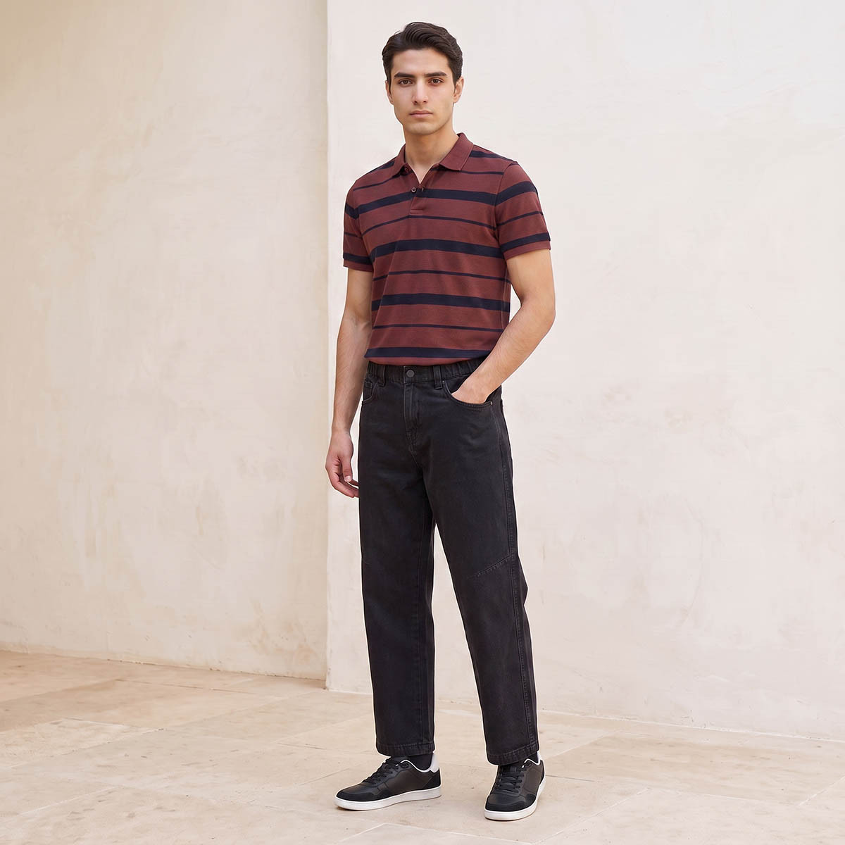 تيشيرت بولو بيكيه مقلم بأكمام قصيرة من سبلاش بيسك-men-clothing-tshirtsandpolos-polos-image-3