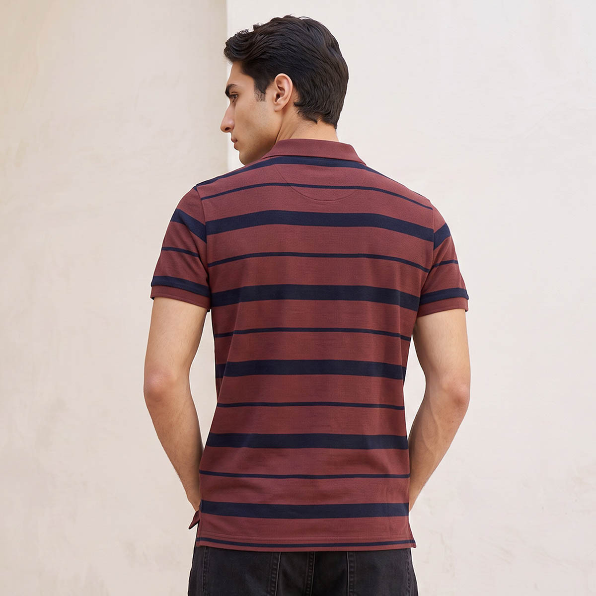 تيشيرت بولو بيكيه مقلم بأكمام قصيرة من سبلاش بيسك-men-clothing-tshirtsandpolos-polos-image-4