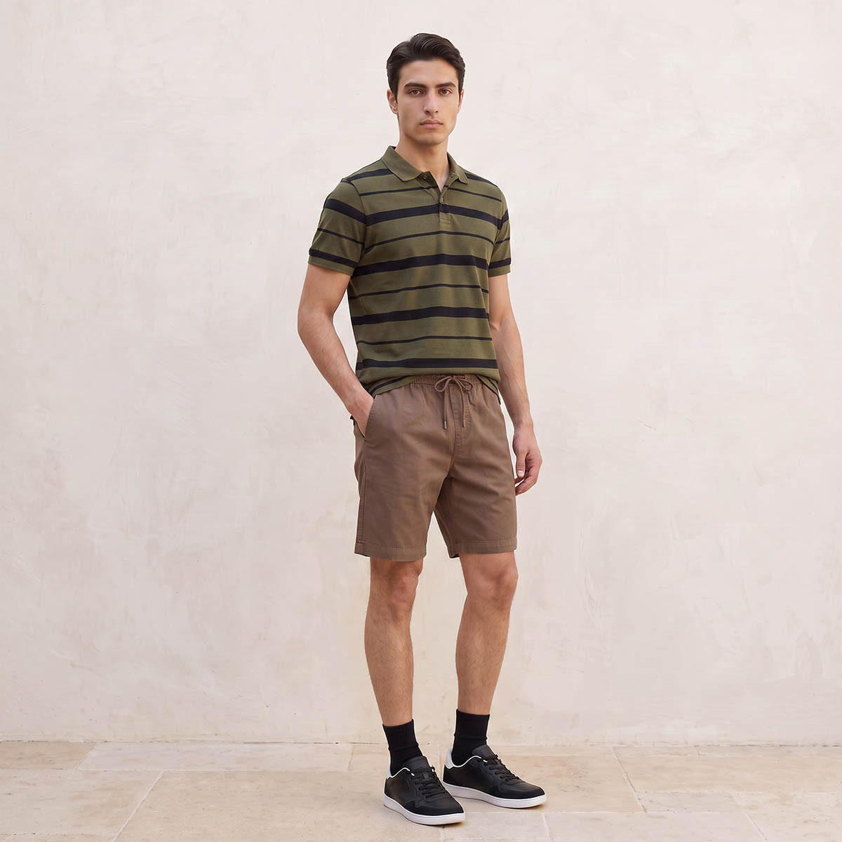 Splash Basic Short Sleeves Striped Pique Polo T-shirt-men-clothing-tshirtsandpolos-polos-image-3
