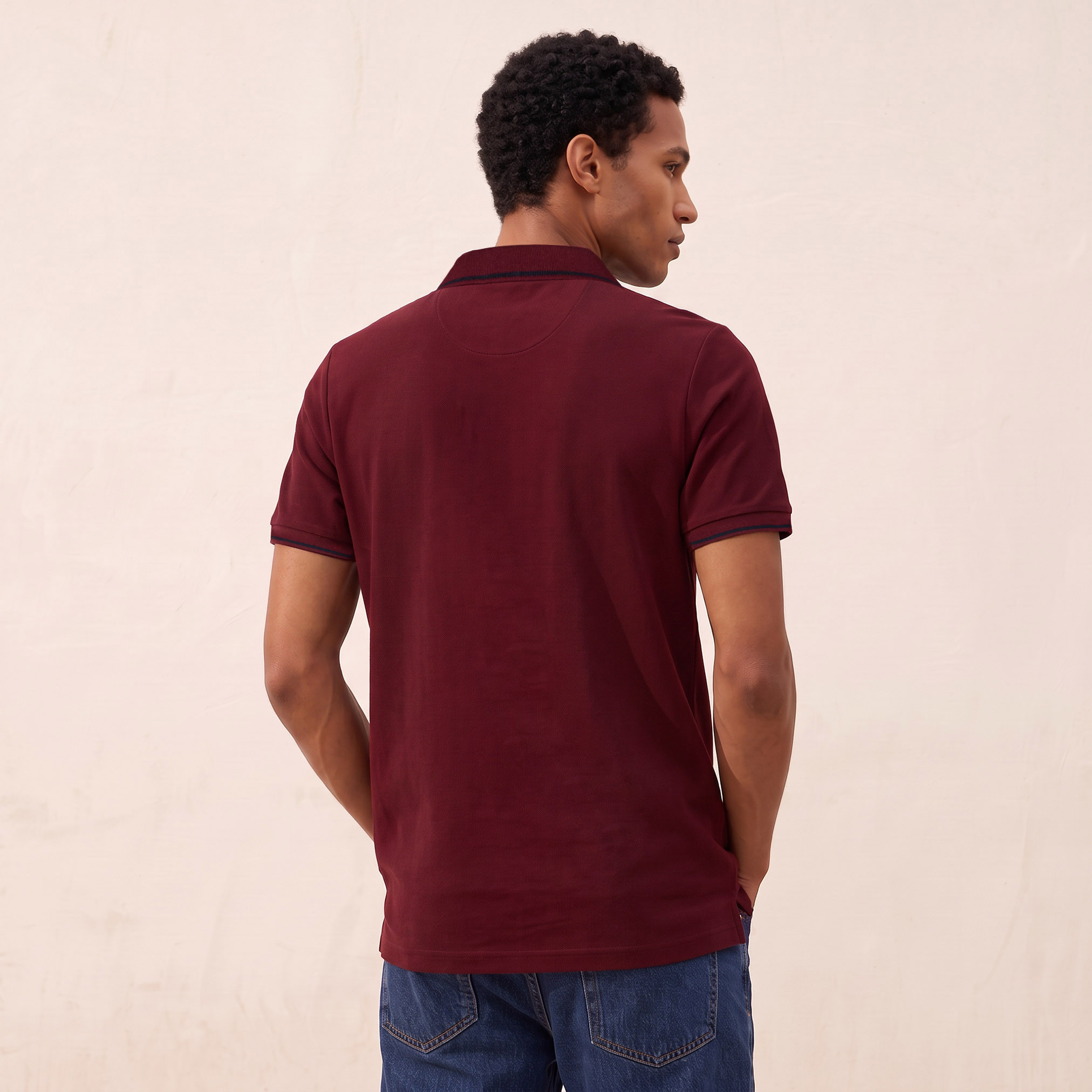 Splash Basics Regular Fit Pique Polo T-shirt with Stripes-men-clothing-tshirtsandpolos-polos-image-3
