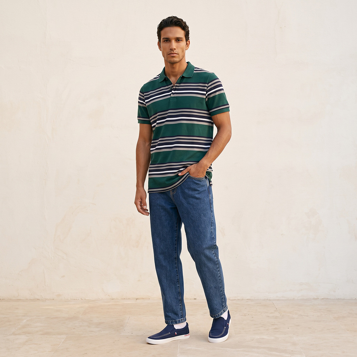 Splash Basics Pique Polo T-shirt with Stripes-men-clothing-tshirtsandpolos-polos-image-2