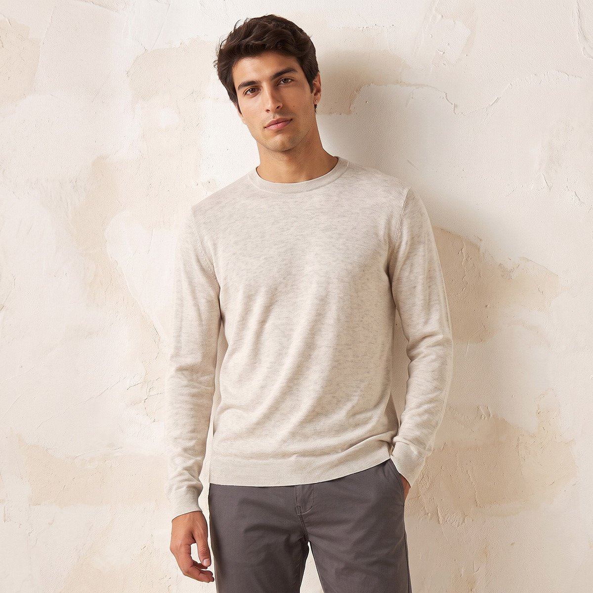Splash Basic Crew Neck Textured Sweater-men-clothing-sweatersandpullovers-image-1