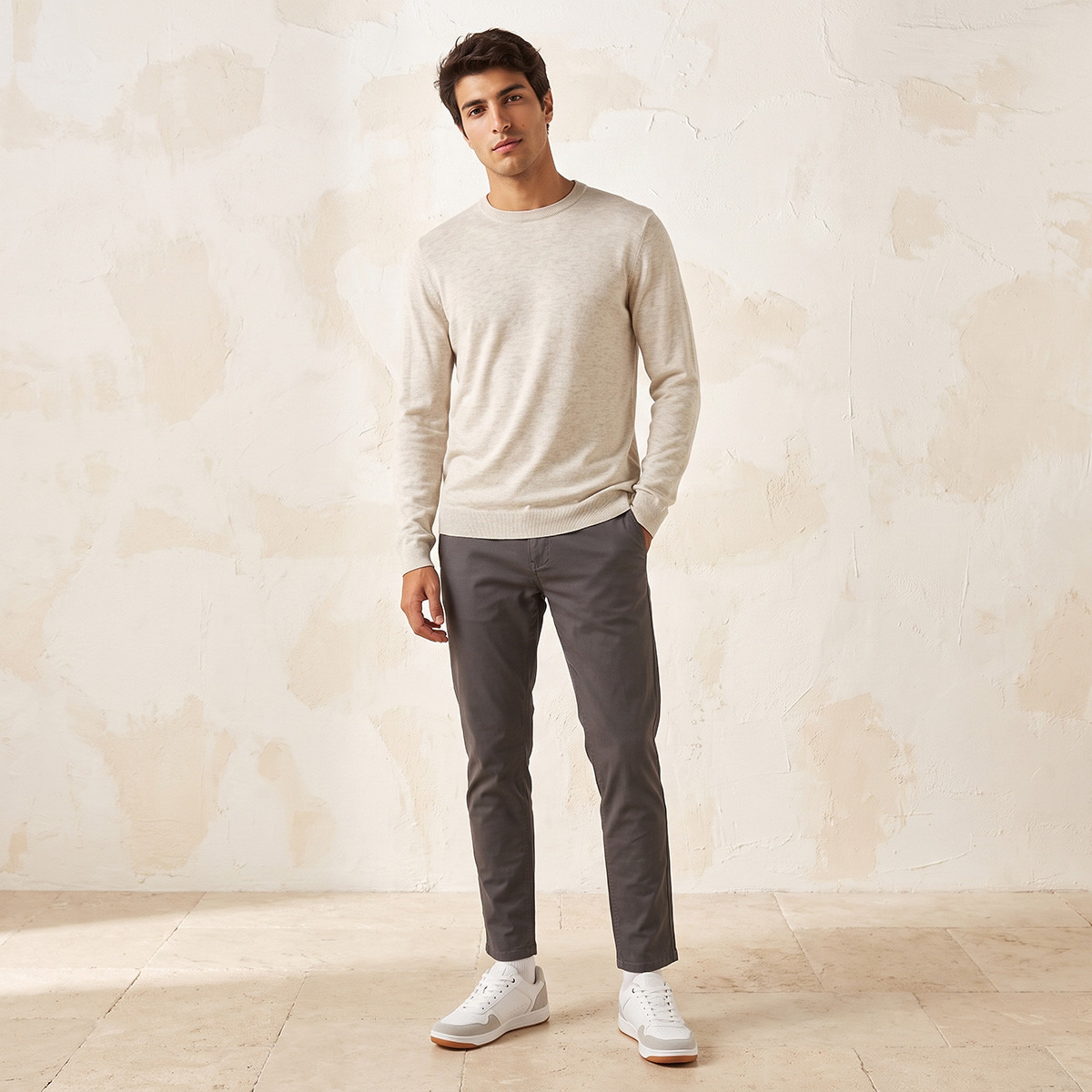 Splash Basic Crew Neck Textured Sweater-men-clothing-sweatersandpullovers-image-2