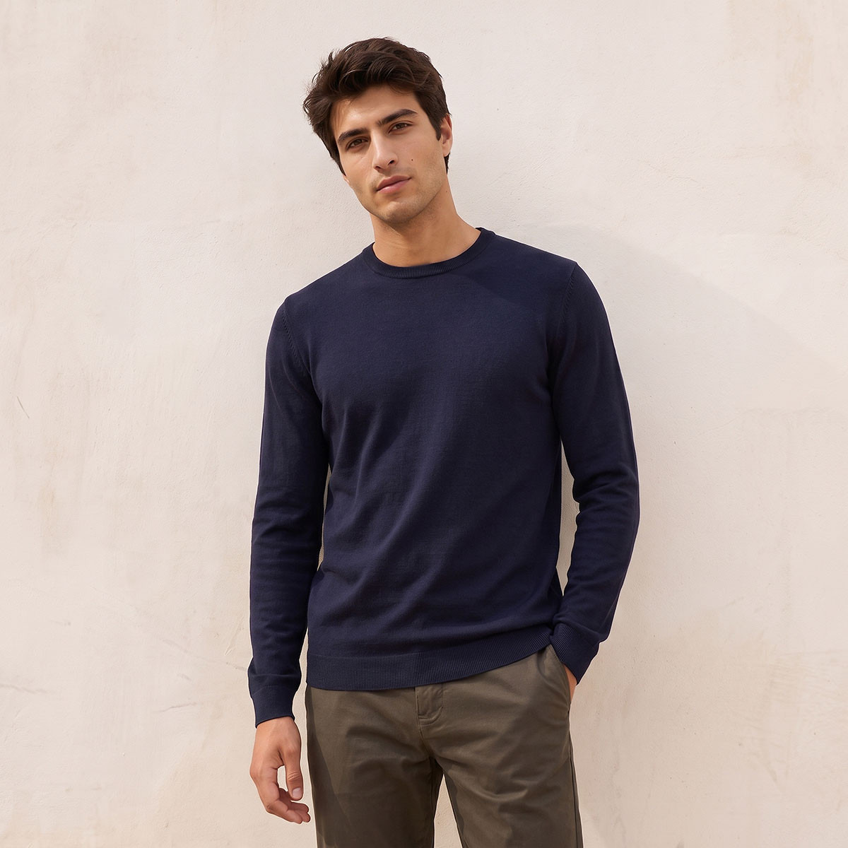 Splash Basic Crew Neck Textured Sweater-men-clothing-sweatersandpullovers-image-1
