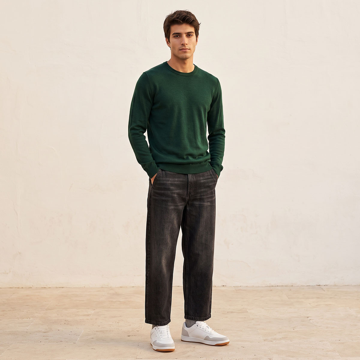 Splash Basic Crew Neck Textured Sweater-men-clothing-sweatersandpullovers-image-2