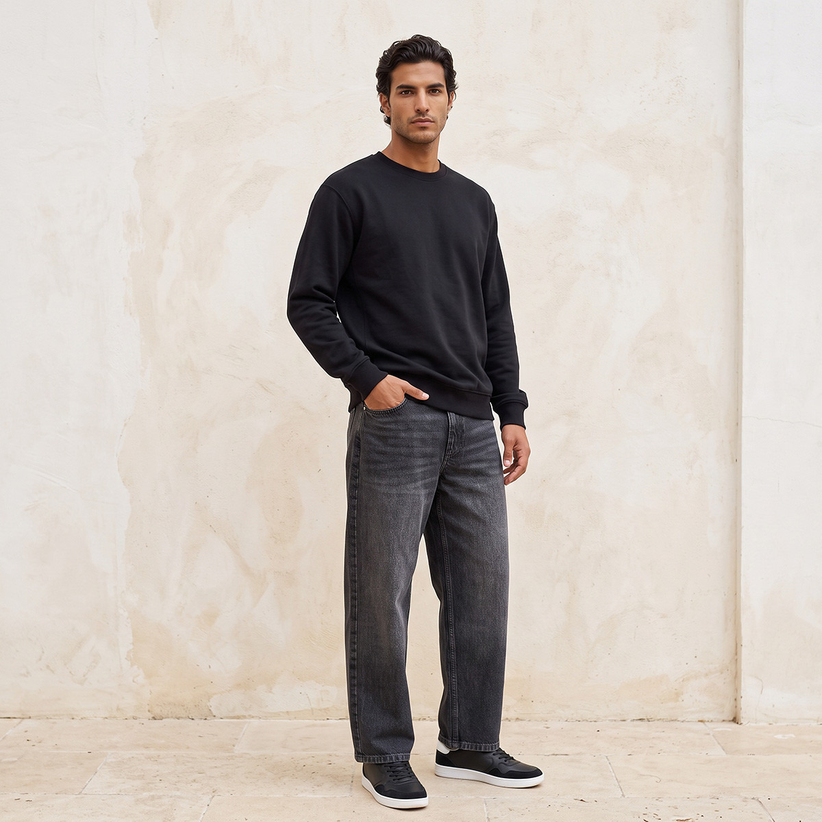 Splash Basic Regular Fit Sweatshirt-men-winterwear-hoodiesandsweatshirts-image-2