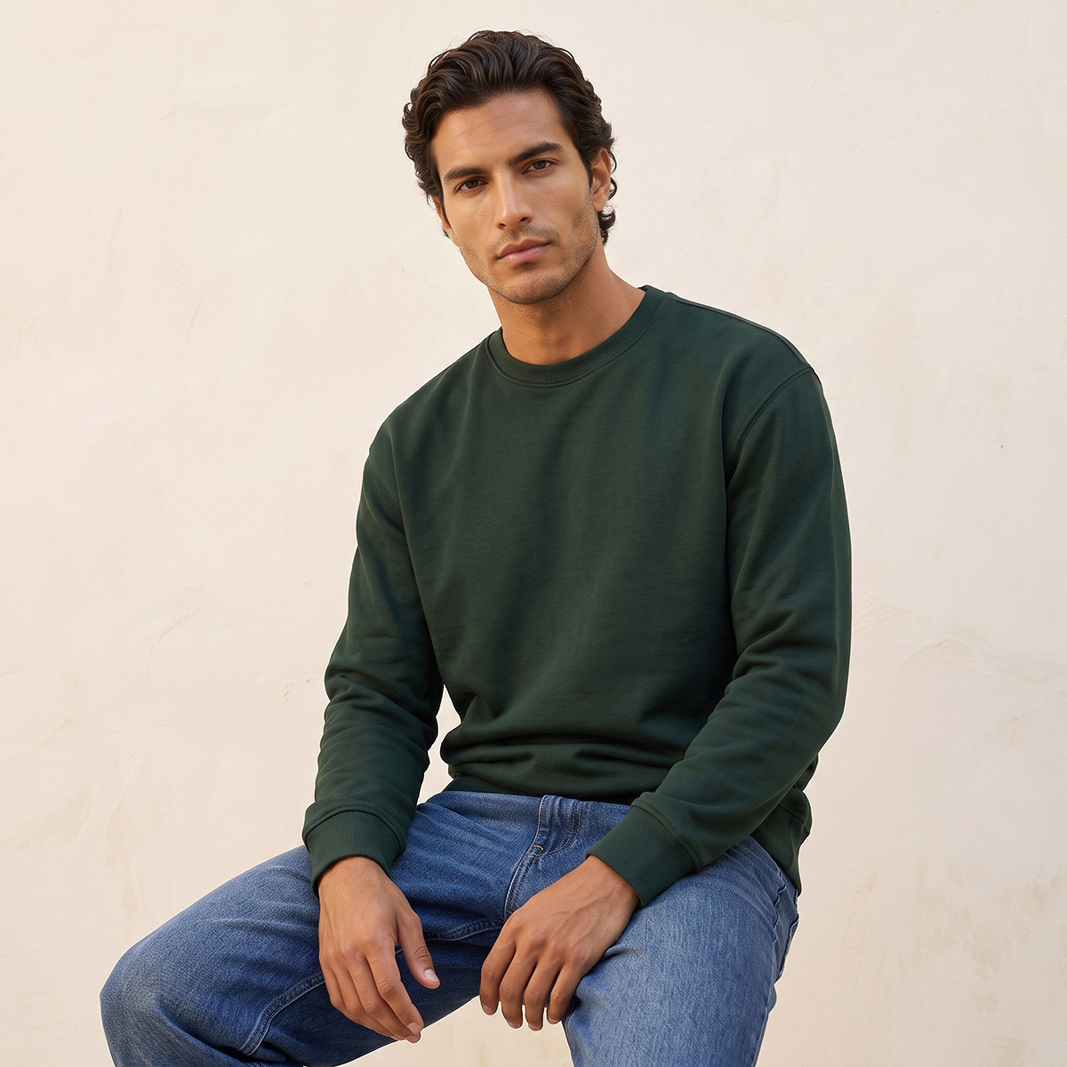 Splash Basic Regular Fit Sweatshirt-men-winterwear-hoodiesandsweatshirts-image-1