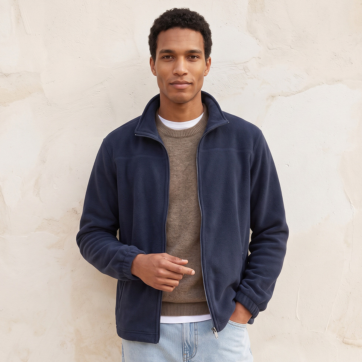 جاكيت فليسي أساسي بجيوب من سبلاش-men-clothing-jacketsandblazers-jackets-image-2