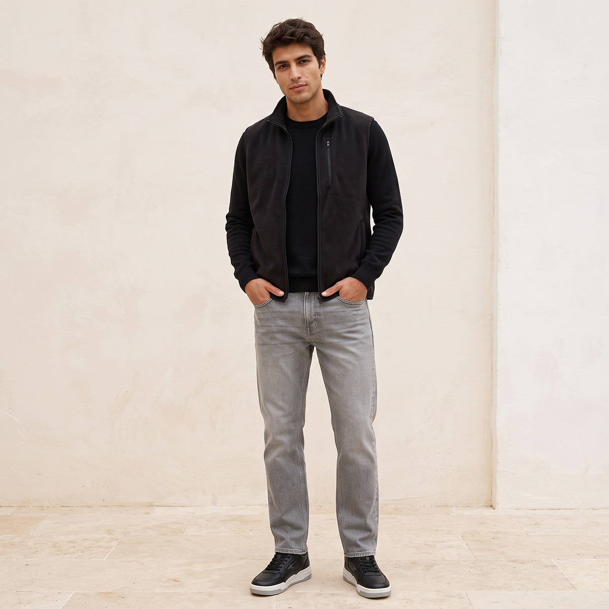 Splash Basics High Neck Fleece Gilet with Pockets-men-clothing-jacketsandblazers-jackets-image-2