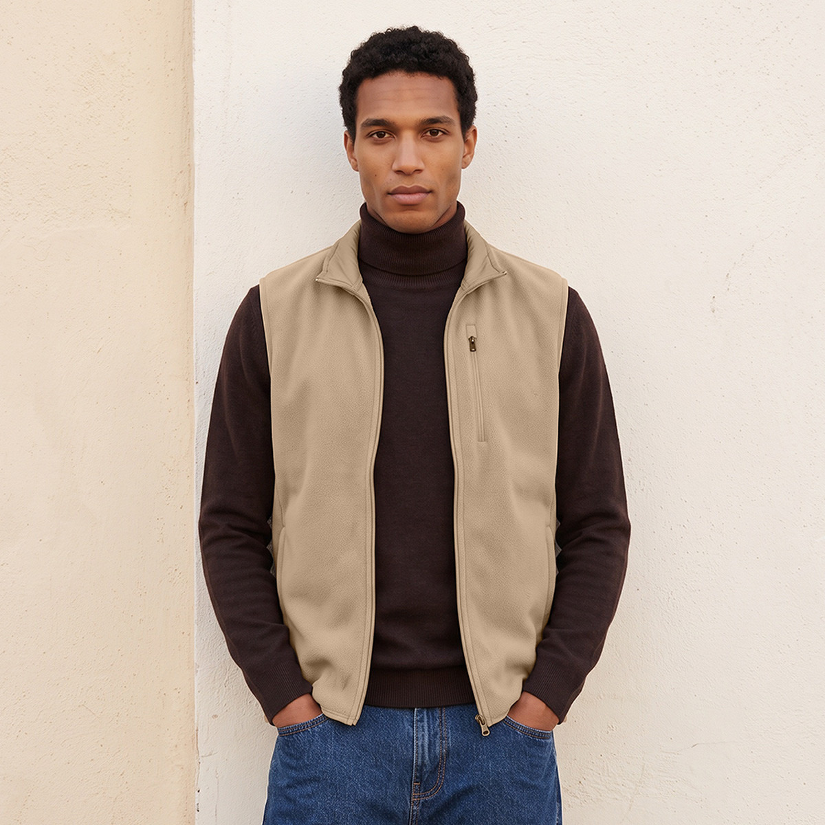 Splash Basics High Neck Fleece Gilet with Pockets-men-clothing-jacketsandblazers-jackets-image-2