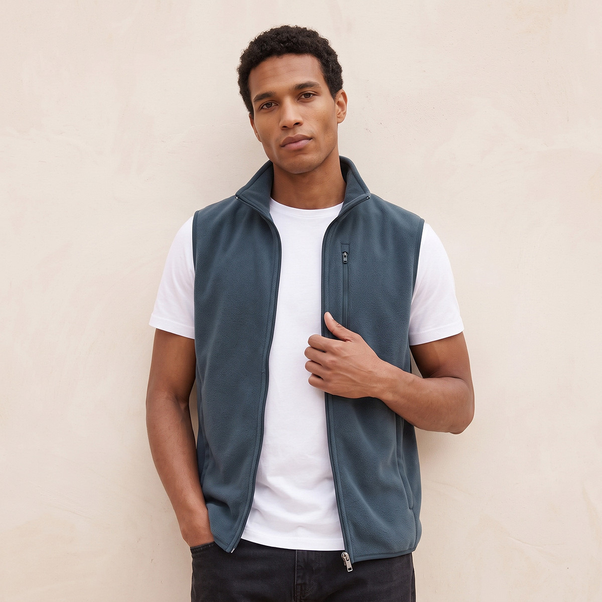 Splash Basics High Neck Fleece Gilet with Pockets-men-clothing-jacketsandblazers-jackets-image-1