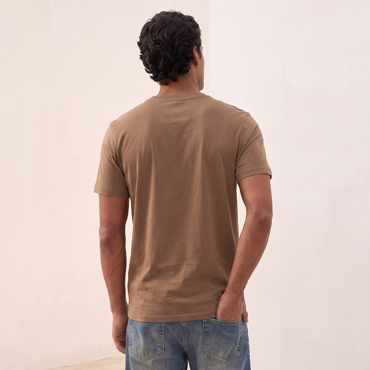 تيشيرت قطن بياقة ضيقة من سبلاش بيسيك-men-clothing-tshirtsandpolos-tshirts-image-3