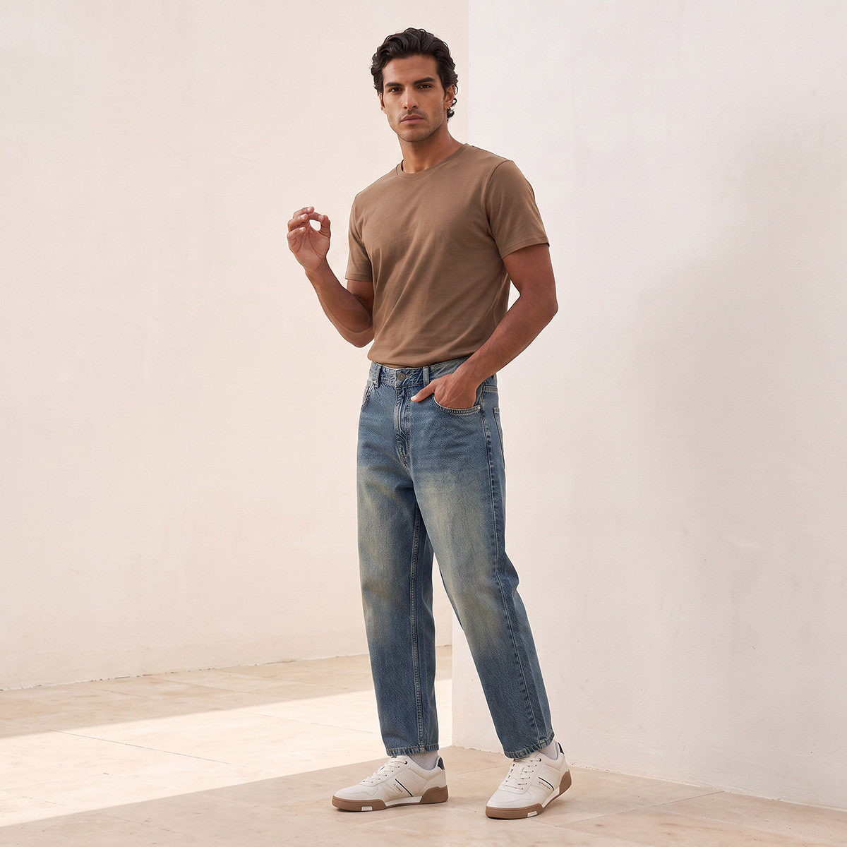 تيشيرت قطن بياقة ضيقة من سبلاش بيسيك-men-clothing-tshirtsandpolos-tshirts-image-6