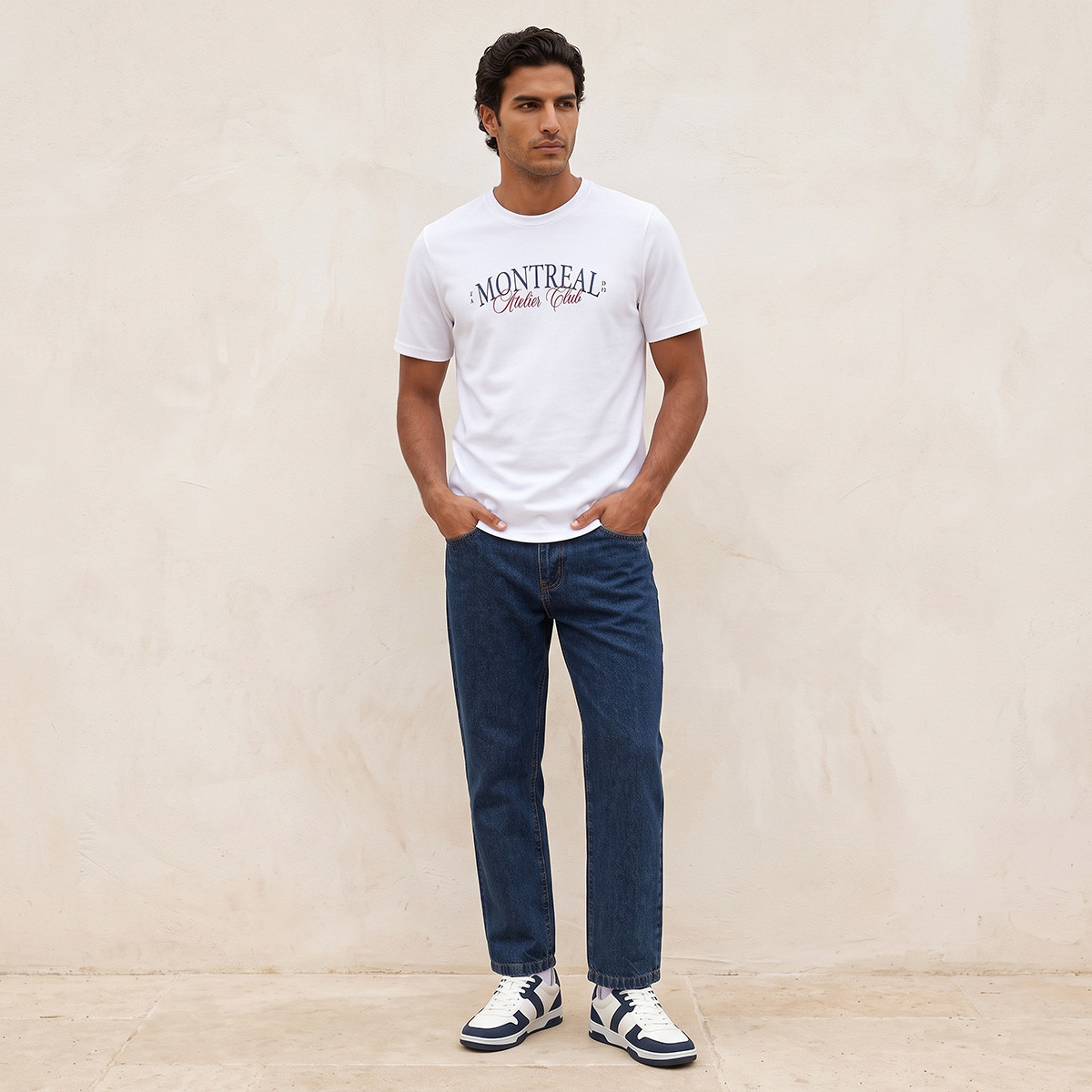 تيشيرت قطن بياقة مستديرة وقصة مستقيمة من سبلاش-men-clothing-tshirtsandpolos-tshirts-image-2