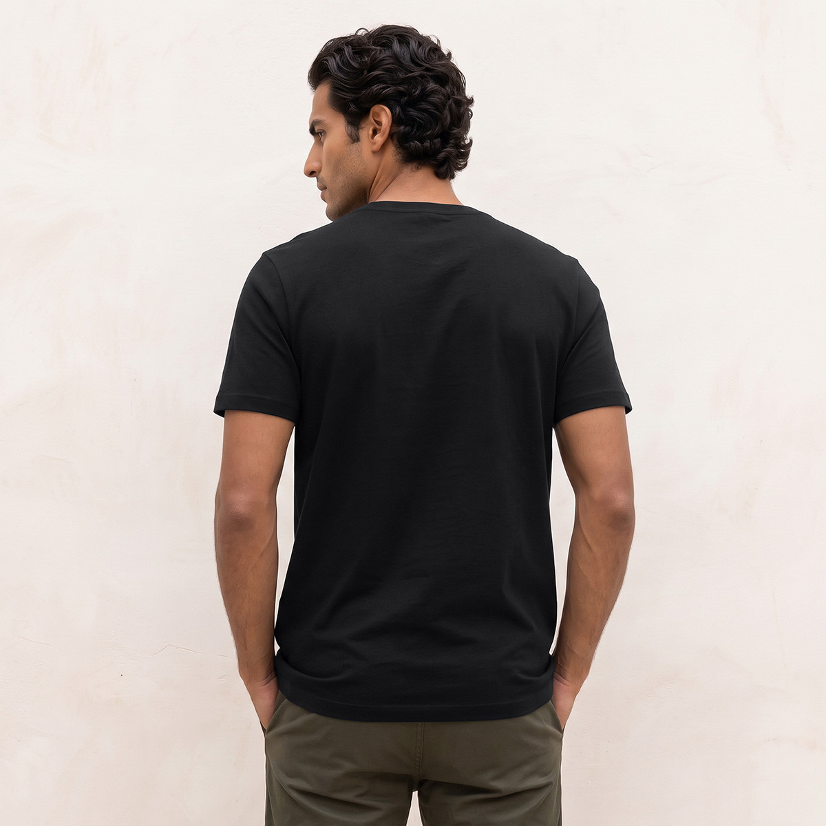 تيشيرت قطن بقصة مستقيمة وياقة مستديرة من سبلاش-men-clothing-tshirtsandpolos-tshirts-image-3