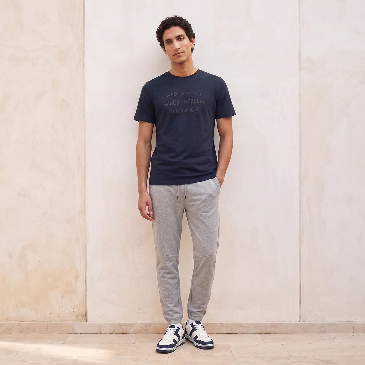 تيشيرت قطن بقصة مستقيمة وياقة مستديرة من سبلاش-men-clothing-tshirtsandpolos-tshirts-image-2