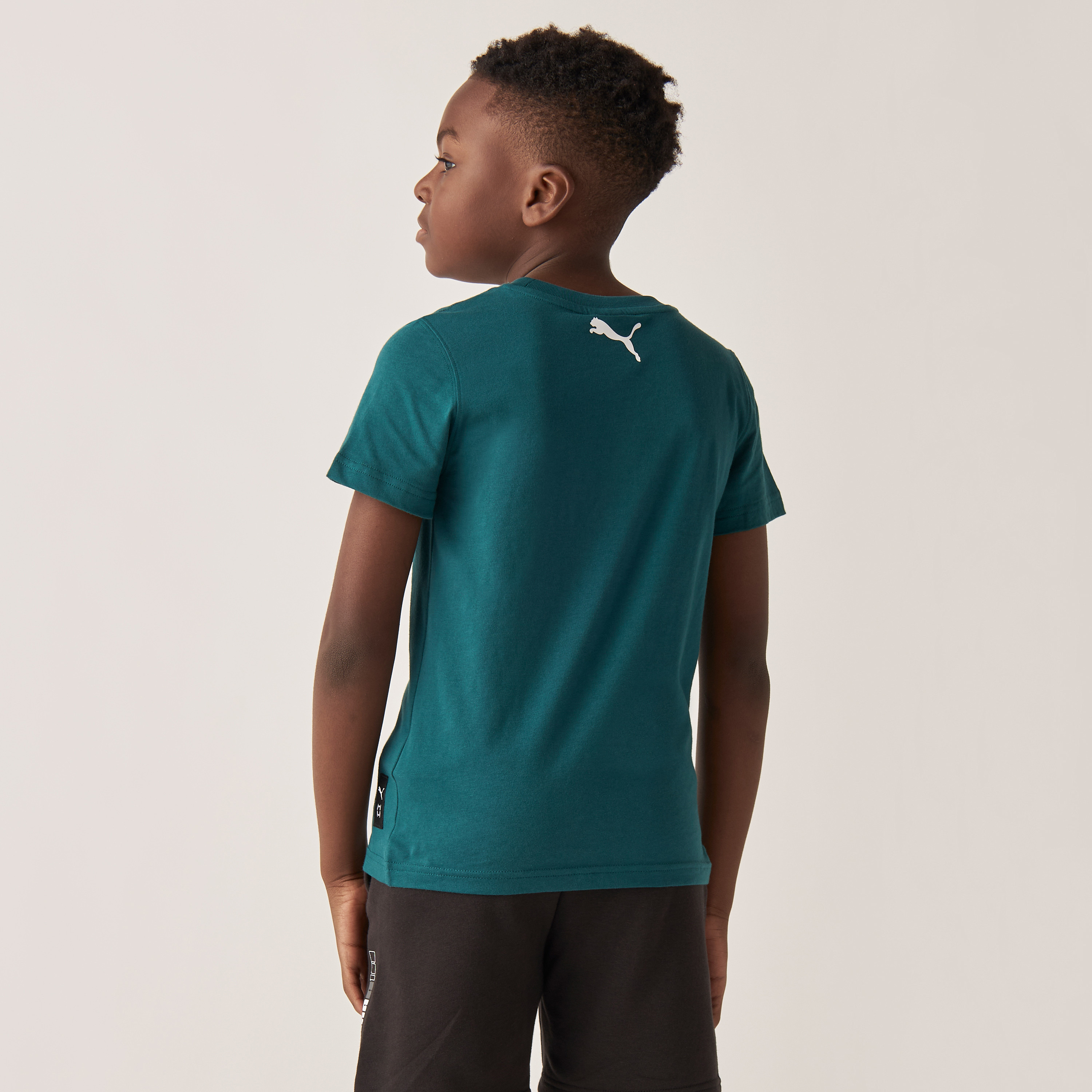 PUMA Basketball Print T-shirt with Crew Neck and Short Sleeves-sports-boys-clothing-tops-image-3