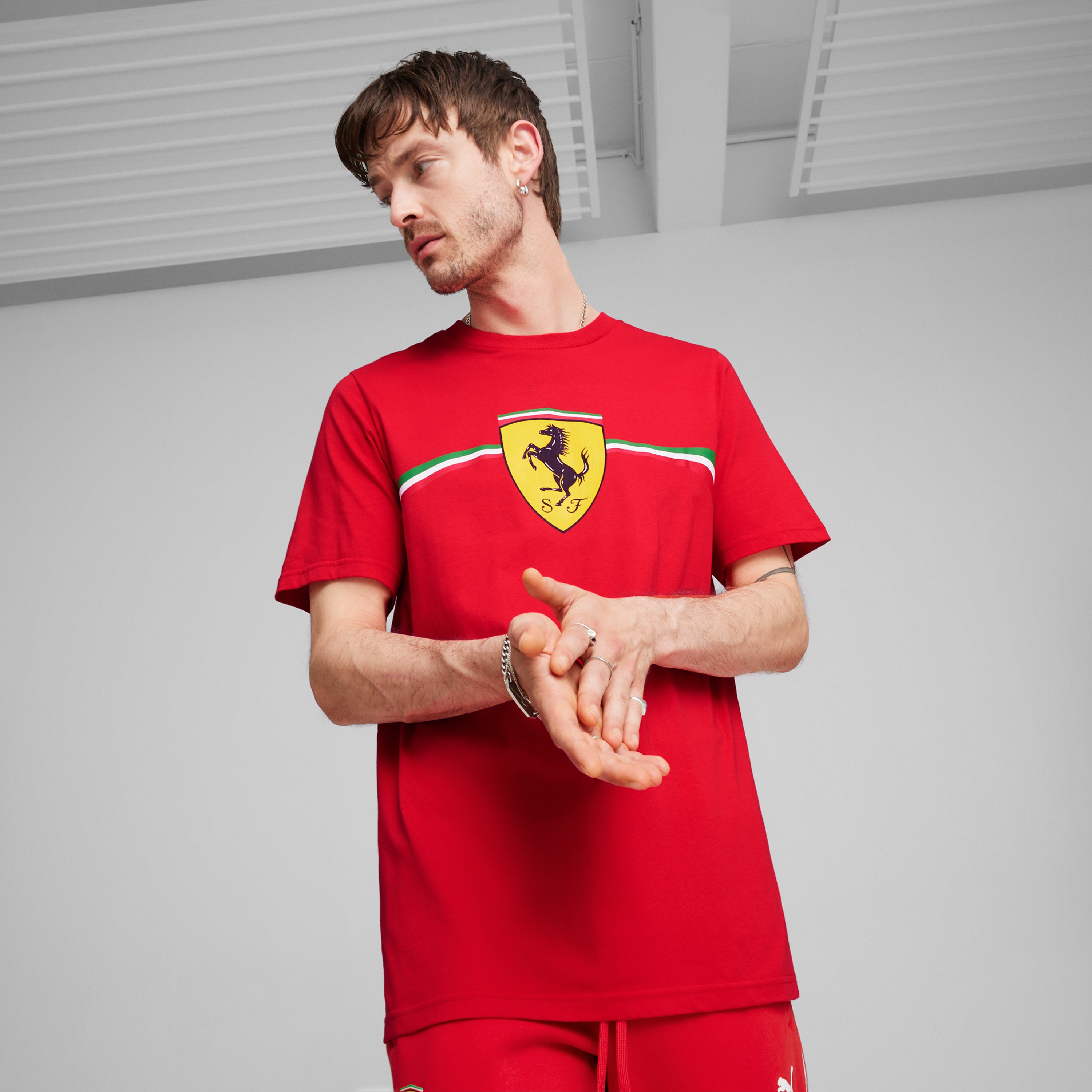 بوما تي شيرت سباق فيراري بيغ شيلد هيرتيج للرجال 623807 |OE-men-clothing-sportswearandactivewear-tshirtsandpolos-image-6