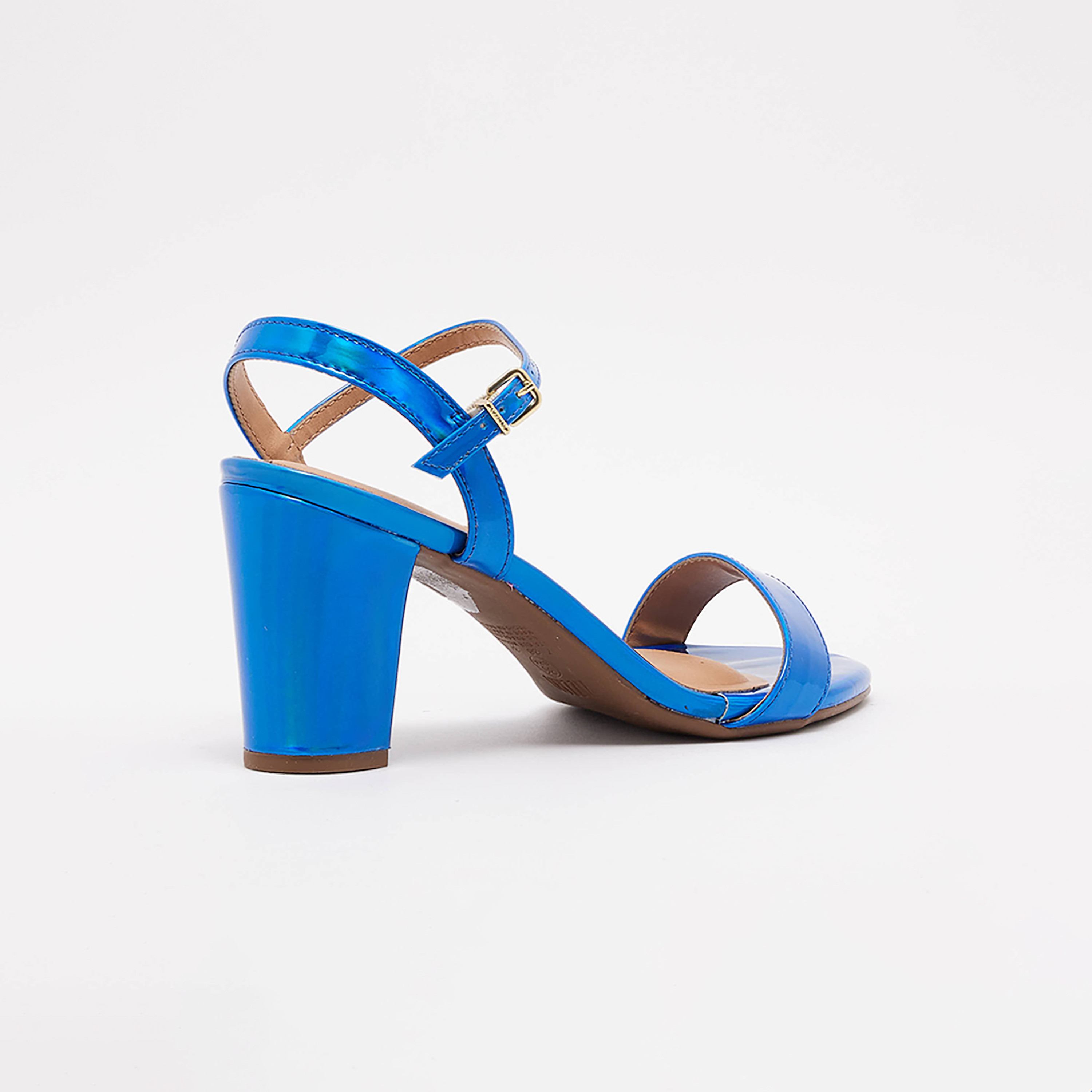 Vizzano by Geoomnii Women's Metallic Block Heel Sandals with Ankle Strap | 6262-474-11808     -women-shoes-heels-image-3