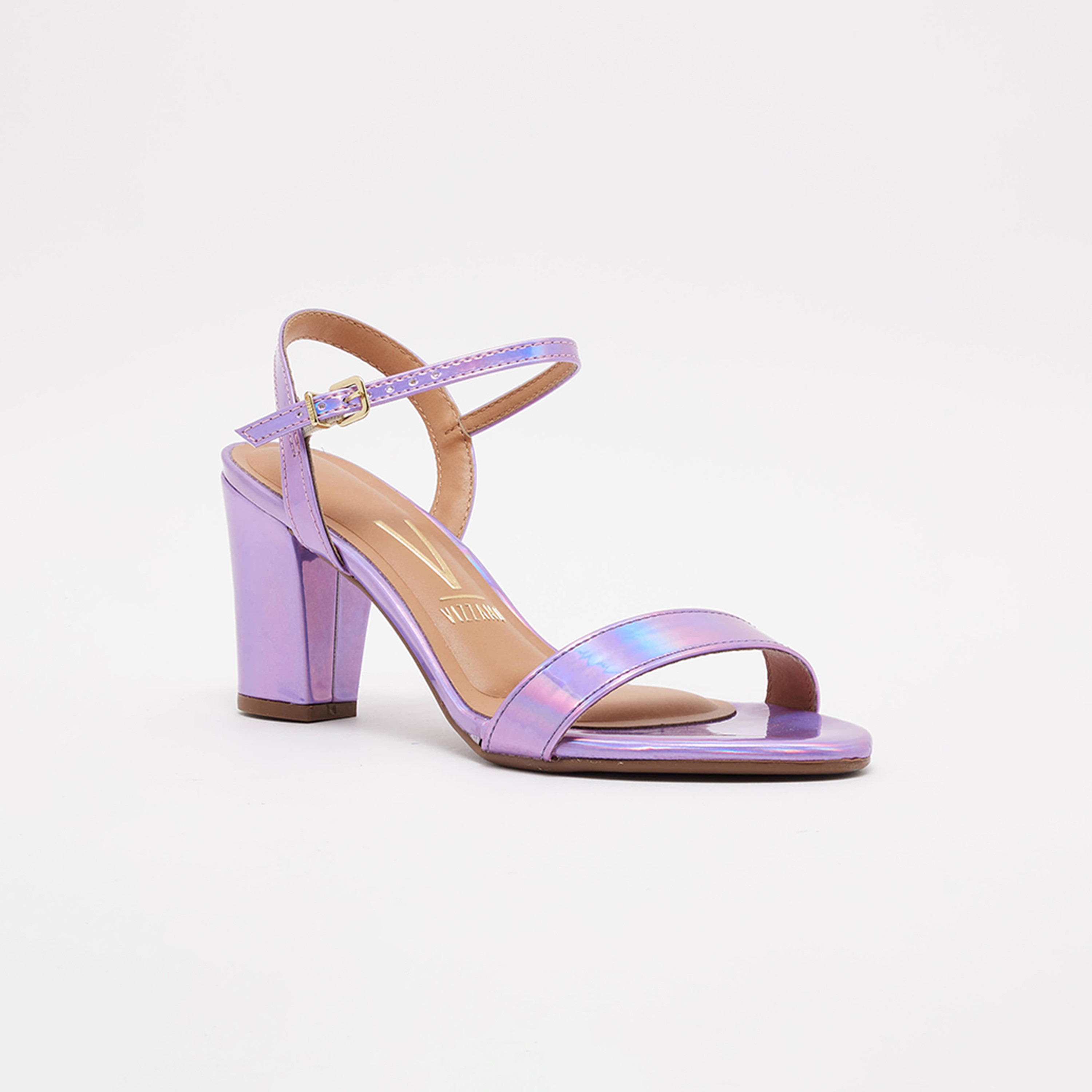Vizzano by Geoomnii Women's Metallic Block Heel Sandals with Ankle Strap | 6262-474-11808     -women-shoes-heels-image-5