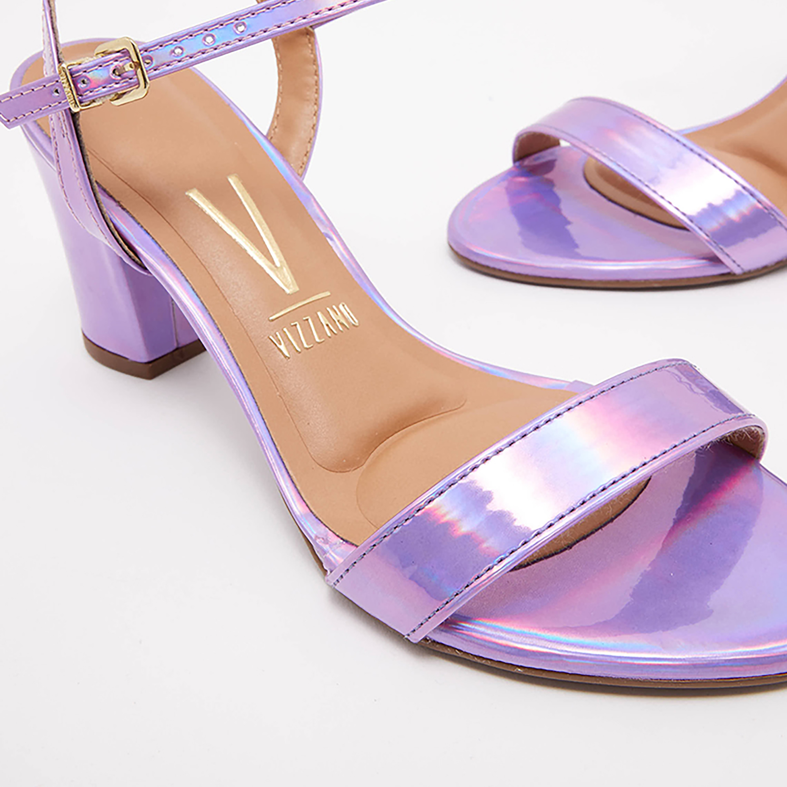 Vizzano by Geoomnii Women's Metallic Block Heel Sandals with Ankle Strap | 6262-474-11808     -women-shoes-heels-image-8