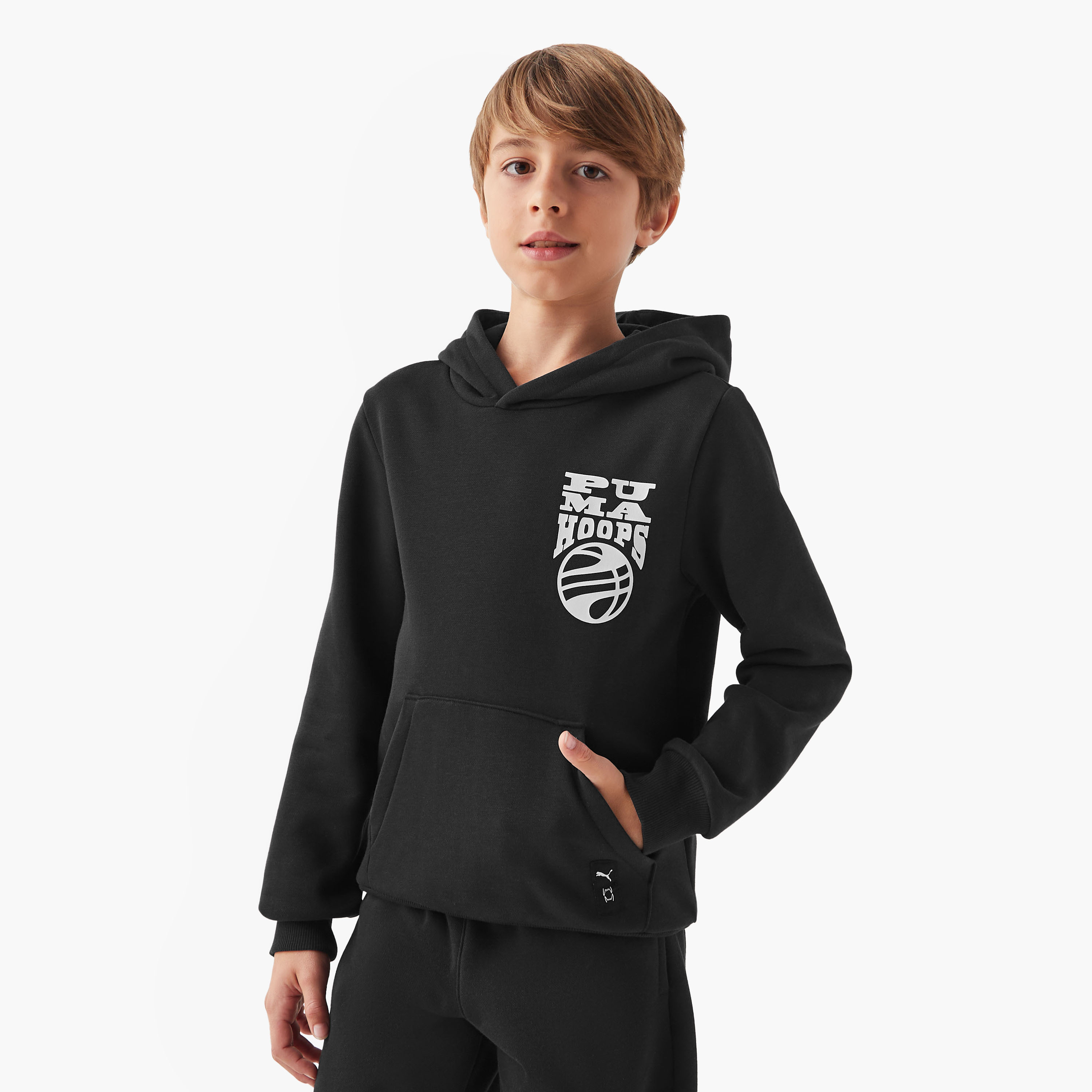 PUMA Graphic Print Hooded Sweatshirt with Long Sleeves-boys-clothing-sweatshirts-image-1