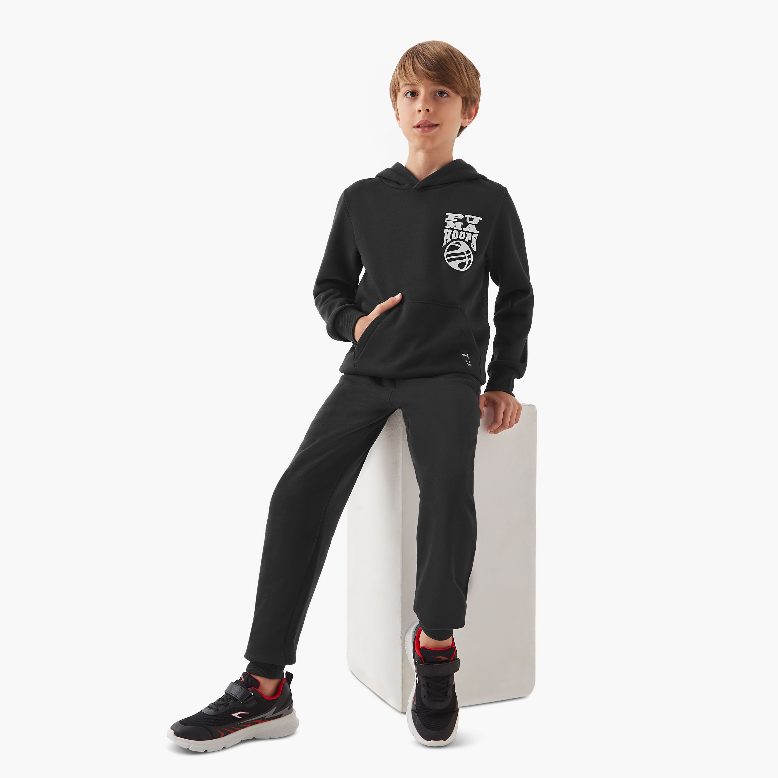 PUMA Graphic Print Hooded Sweatshirt with Long Sleeves-boys-clothing-sweatshirts-image-2