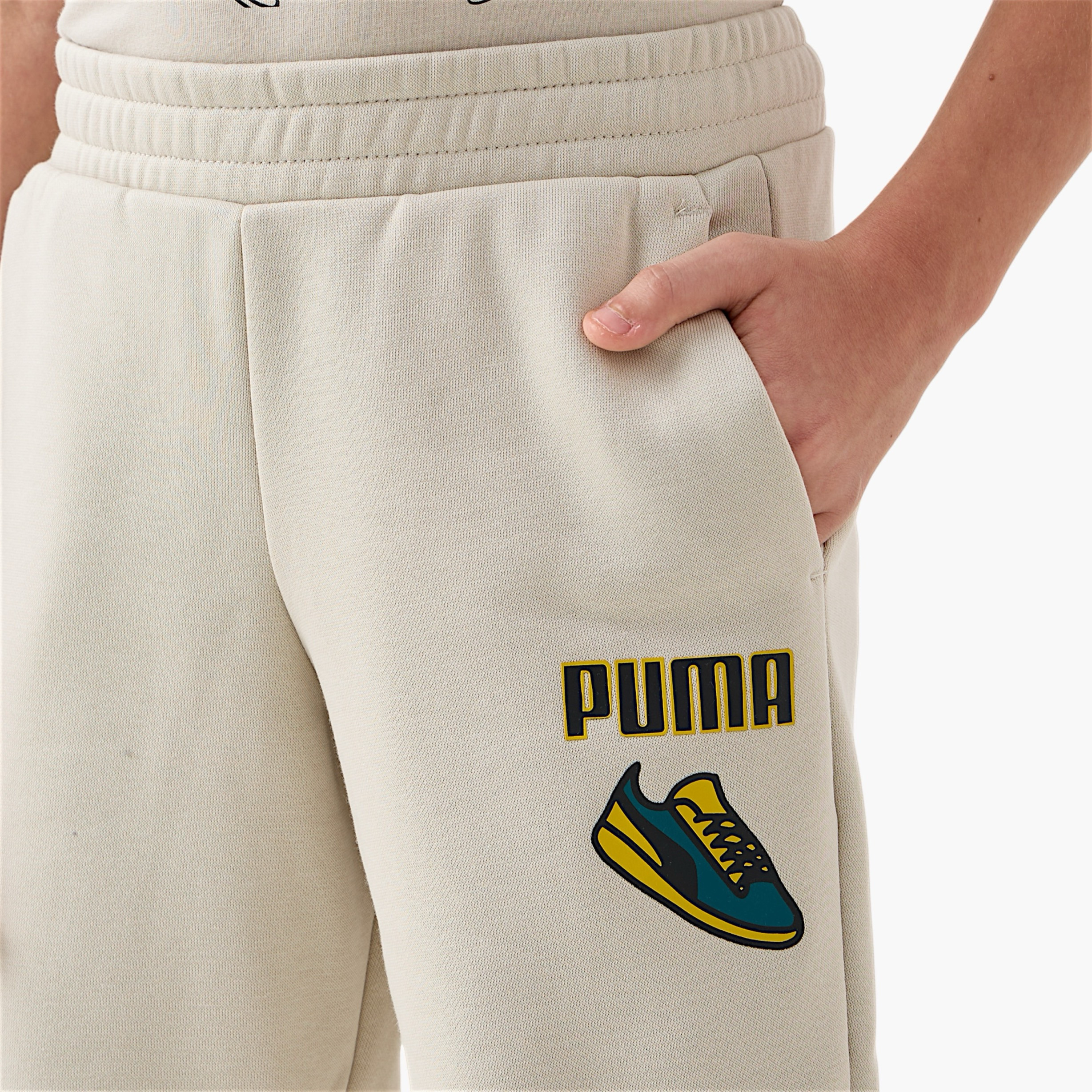 PUMA Logo Print Joggers with Elasticated Waistband and Pockets-boys-clothing-sportswear-bottoms-image-4