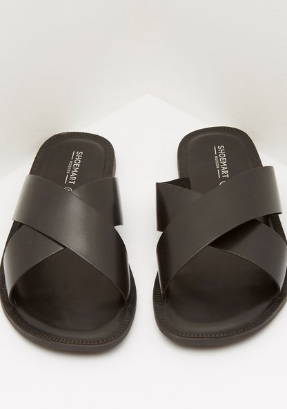 Slip-on Sandals with Cross Straps