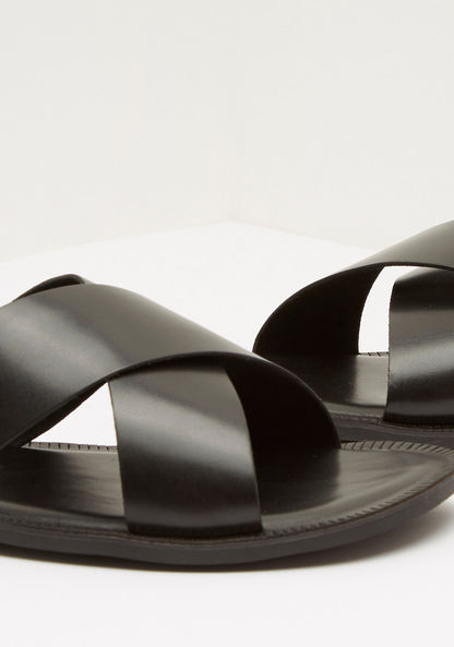 Slip-on Sandals with Cross Straps