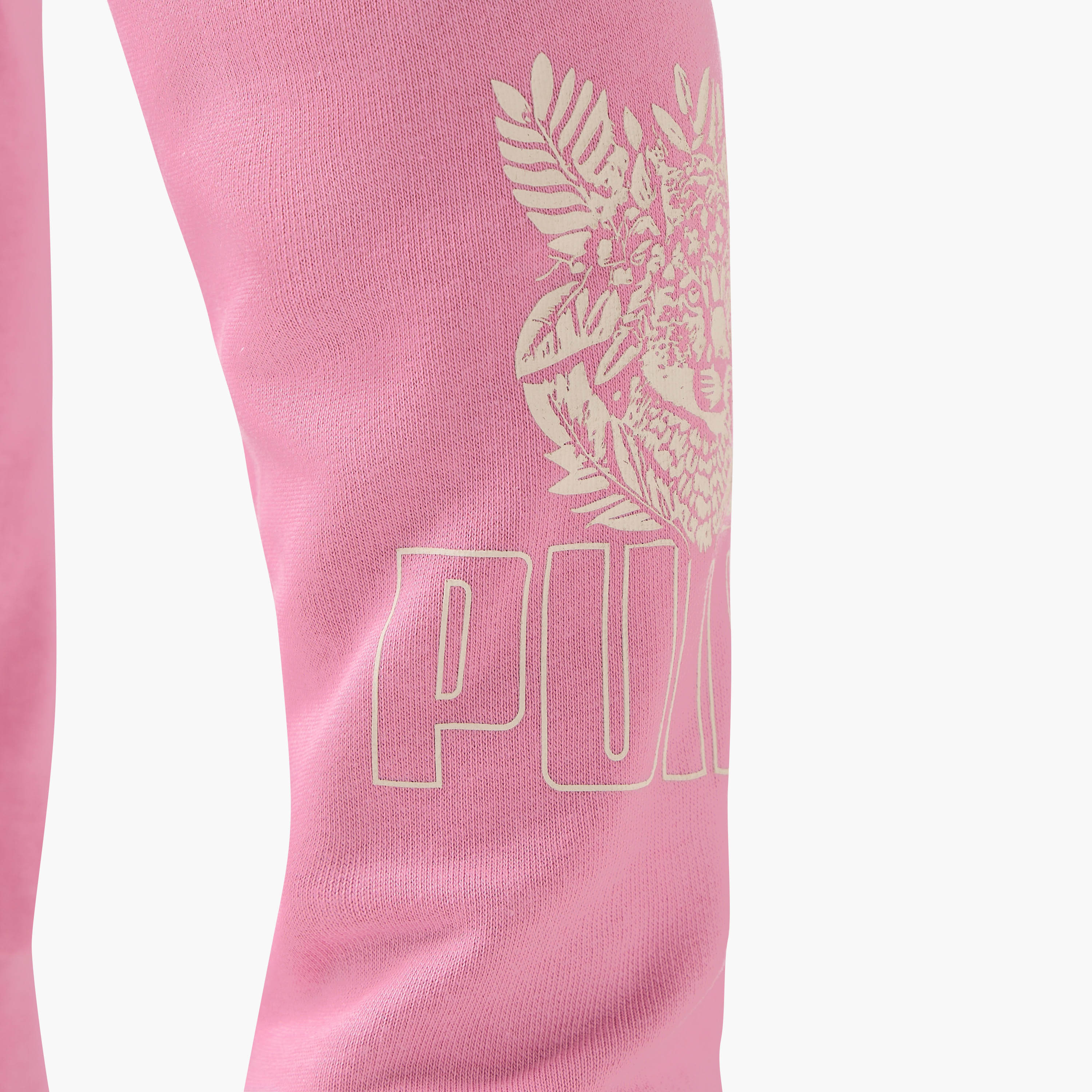 PUMA Logo Print Joggers with Elasticated Waistband and Pockets-girls-clothing-sportswear-bottoms-image-5