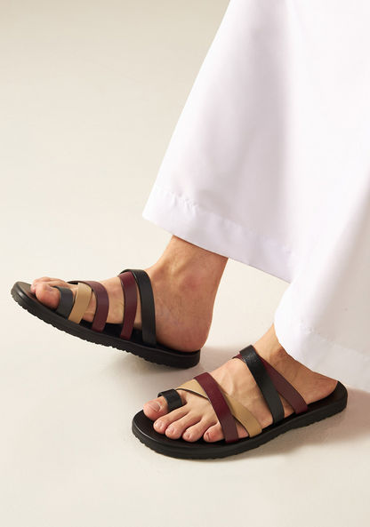 Duchini Men's Slip-On Cross Strap Sandals-Men%27s Sandals-image-0