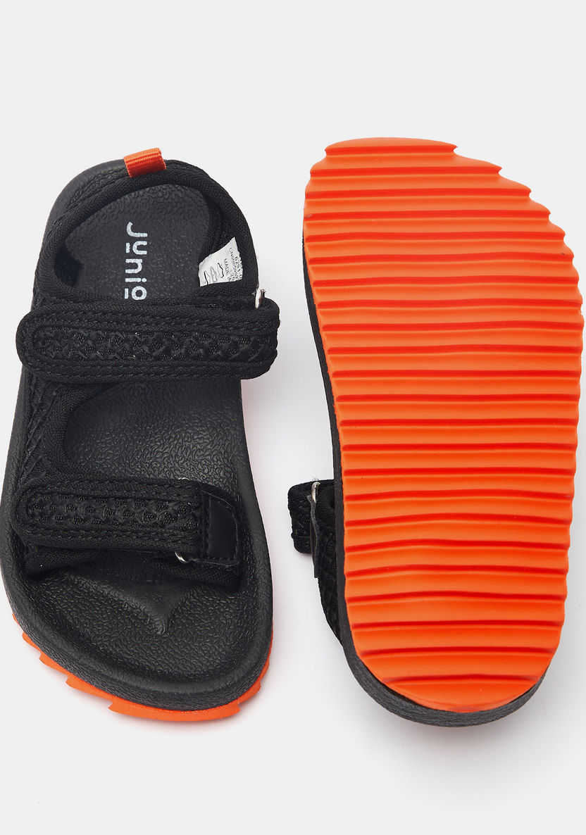 Juniors Textured Floaters with Hook and Loop Closure-Boy%27s Sandals-image-4