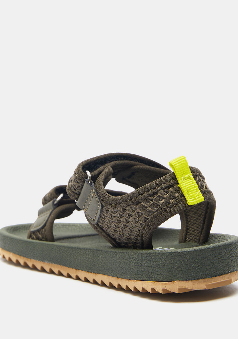 Juniors Textured Floaters with Hook and Loop Closure-Boy%27s Sandals-image-2