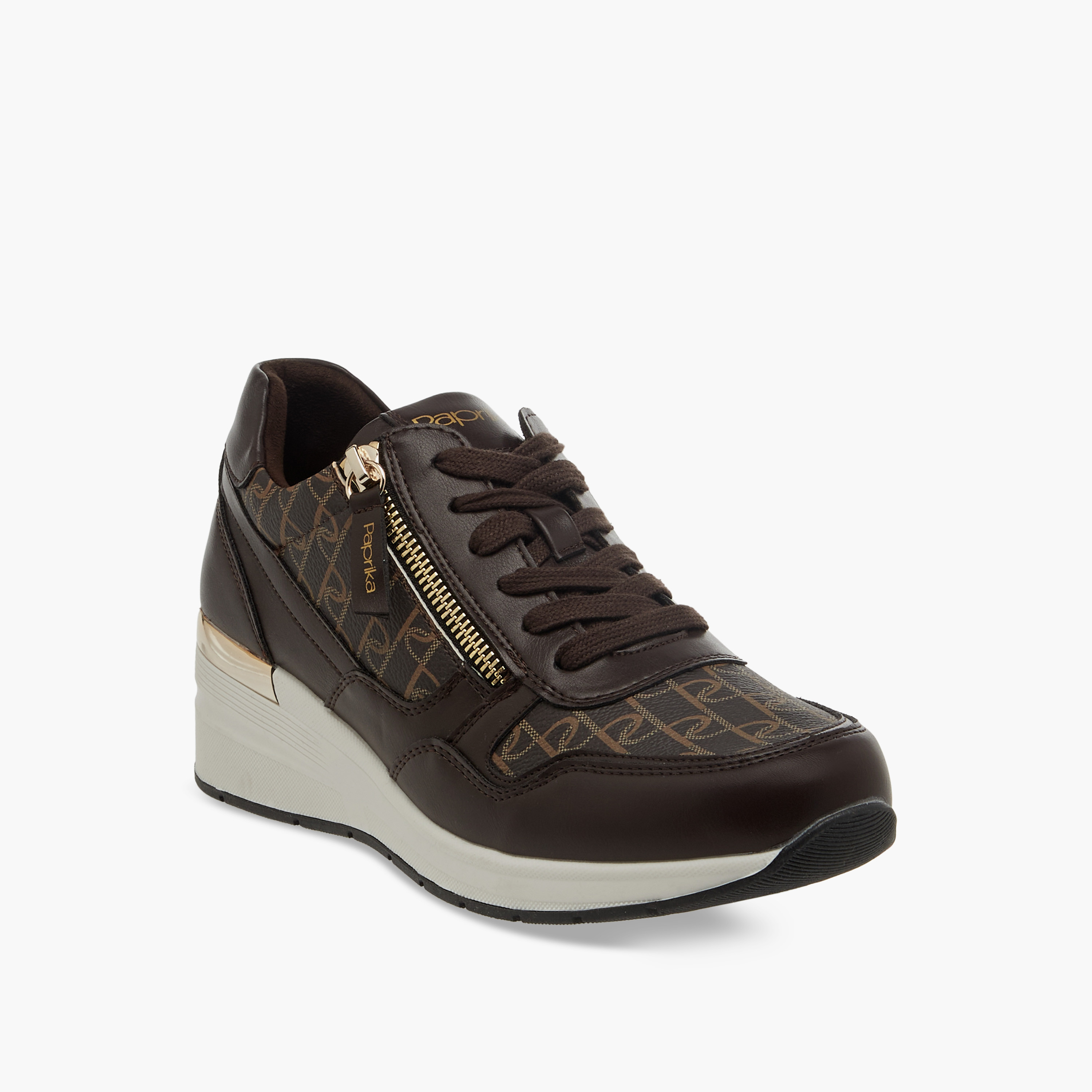 حذاء سنيكرز بطبعات مونوجرام ورباط إغلاق من بابريكا-women-shoes-sneakers-image-2