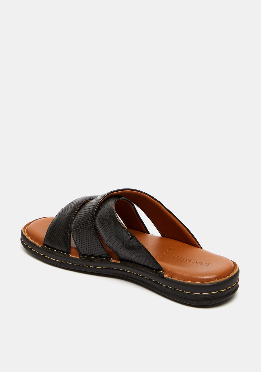 Duchini Men's Textured Cross Strap Slip-On Sandals-Men%27s Sandals-image-3