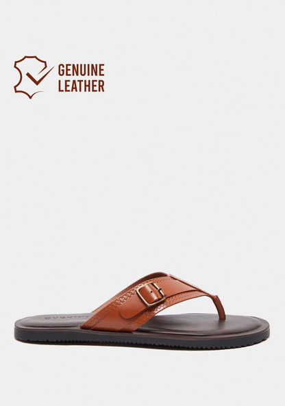 Duchini Men's Slip-On Thong Sandals with Buckle Accent-Men%27s Sandals-image-0