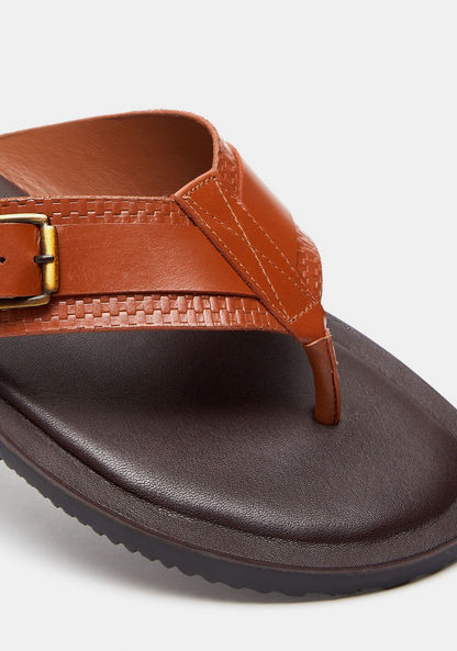 Duchini Men's Slip-On Thong Sandals with Buckle Accent-Men%27s Sandals-image-3