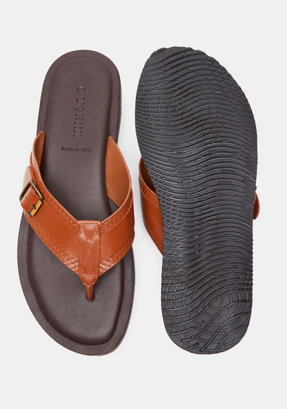 Duchini Men's Slip-On Thong Sandals with Buckle Accent-Men%27s Sandals-image-4